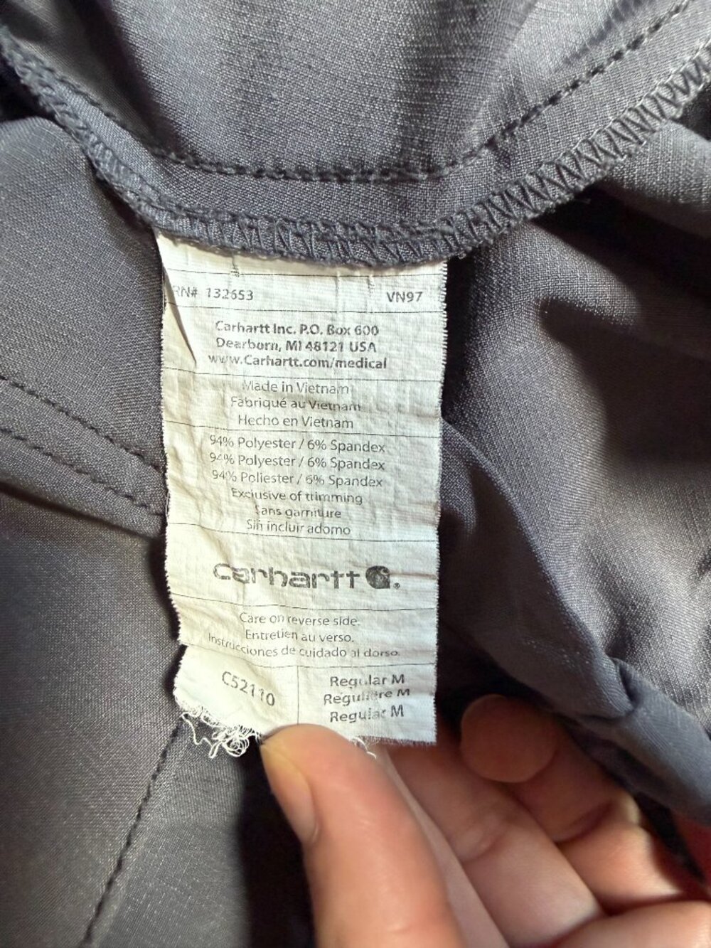 Carhartt Force Cross-Flex Gray Scrub Set Women’s Medium - Picture 3 of 6